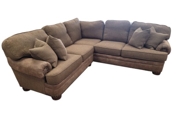 Mayo Cloth Leather Sectional - Image 3