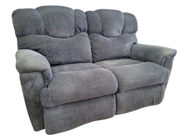 Blue Loveseat with Recliners - Image 3