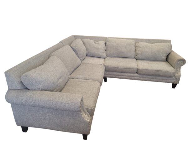 Light Grey Studded Sectional - Image 3
