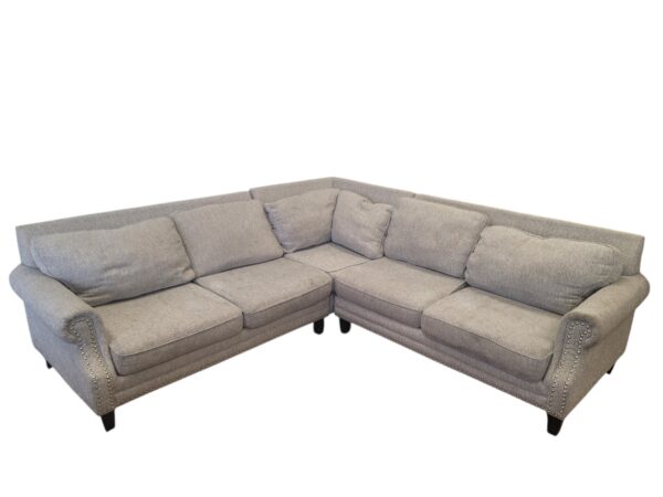 Light Grey Studded Sectional