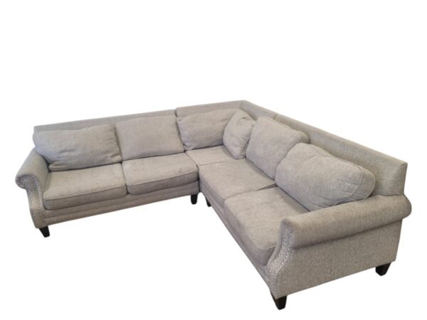 Light Grey Studded Sectional - Image 4