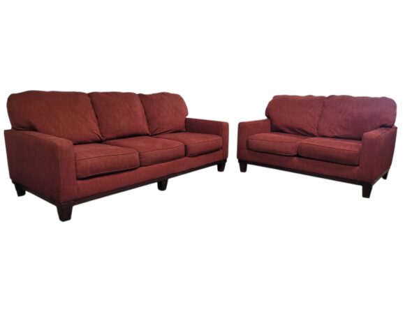 Maroon Couch & Loveseat Set - Image 2