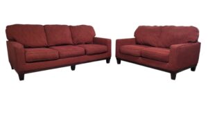 Maroon Couch & Loveseat Set