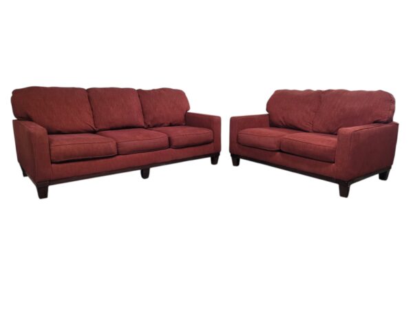 Maroon Couch & Loveseat Set