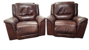 Leather Electric Recliner and Rocker Chair Set