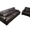 Brown Leather Couch & Loveseat Set - Image 4