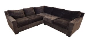 Brown Corner Sectional (Tears on 1 cushion in photos)