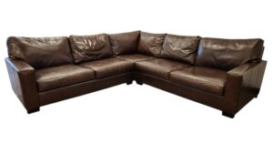 Brown Leather Pottery Barn Sectional