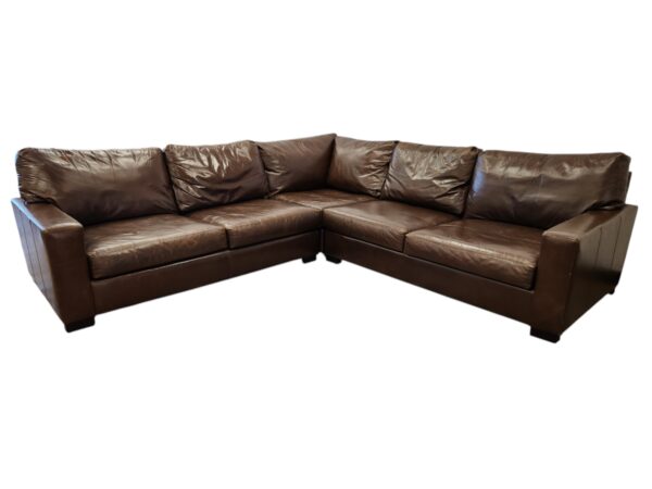 Brown Leather Pottery Barn Sectional