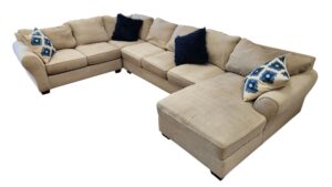 White/Beige o-Shaped Sectional