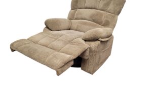 Beige Plush Rocker, Swivel, Recliner Chair