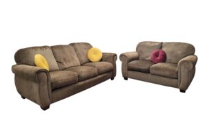 Green Cloth Couch & Loveseat