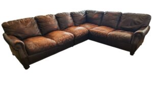 Rustic Brown Leather Sectional