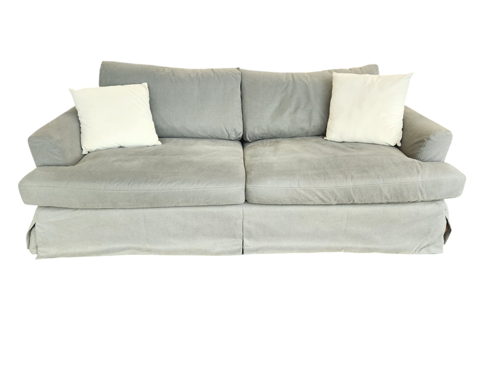 Gray Slip Covered Sofa