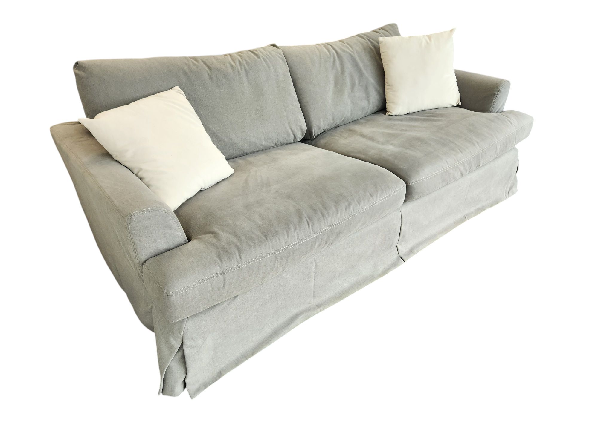Gray Slip Covered Sofa - Image 3