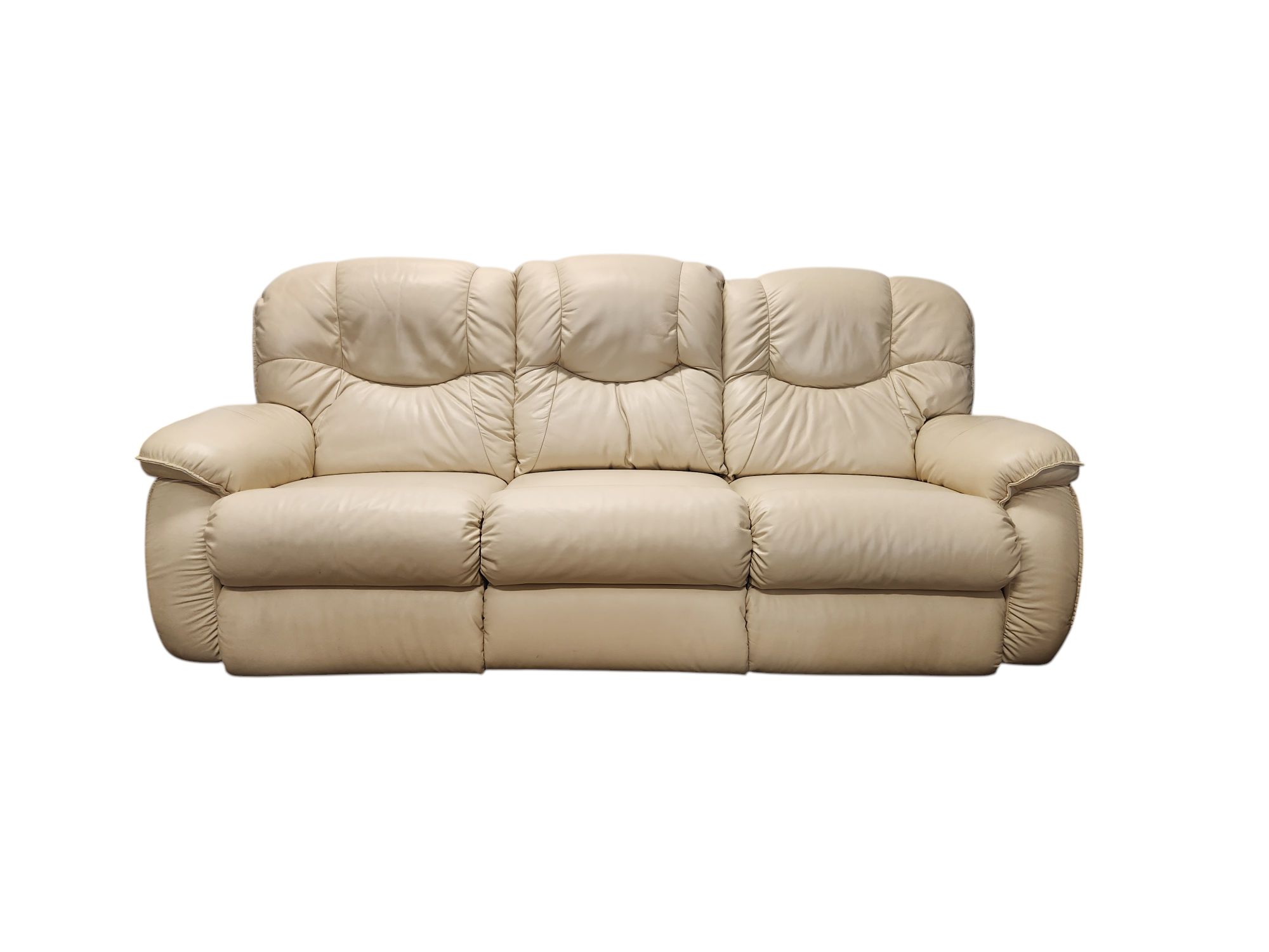 White Leather Recliner Couch & Loveseat - Image 5