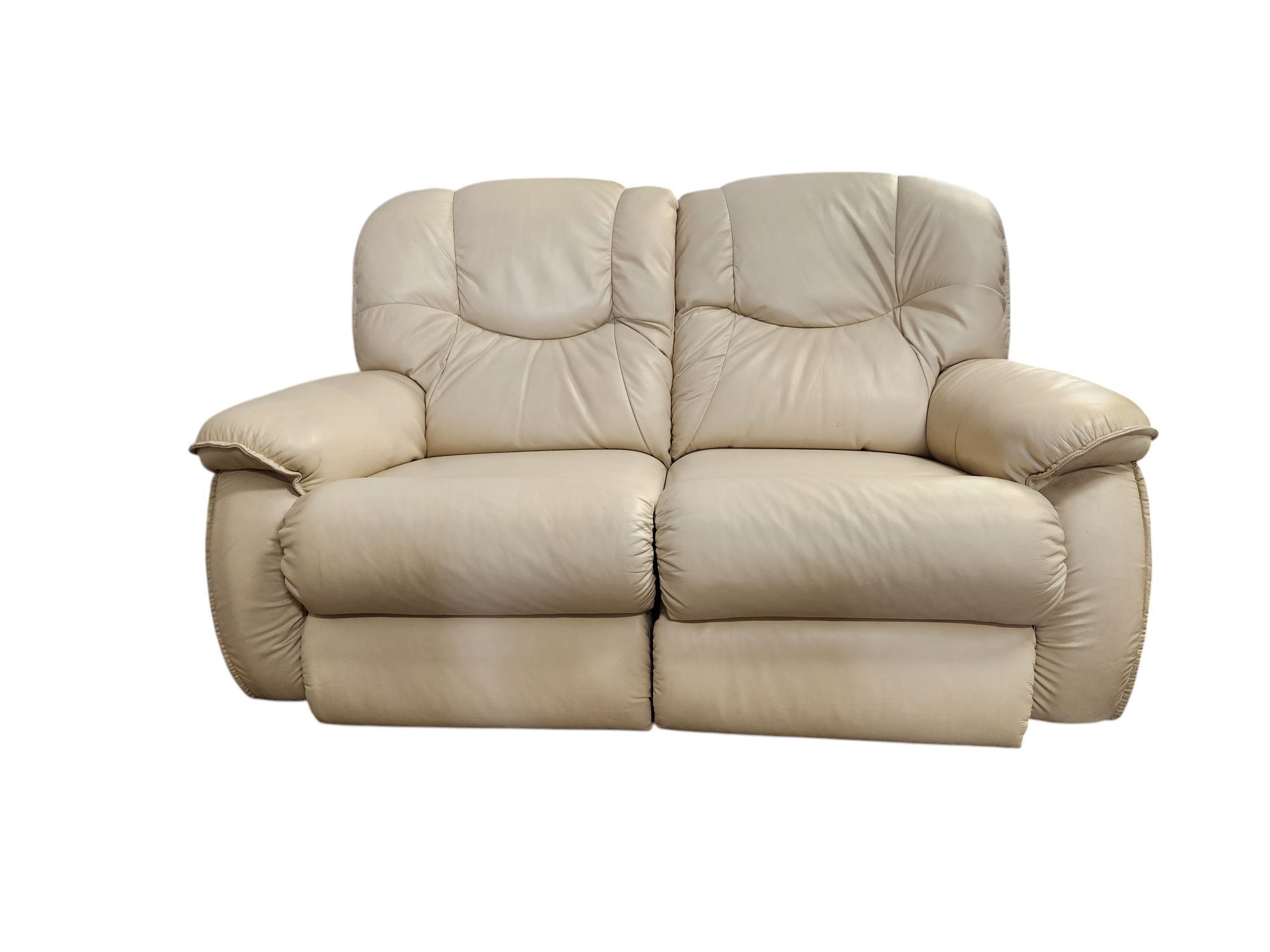 White Leather Recliner Couch & Loveseat - Image 8
