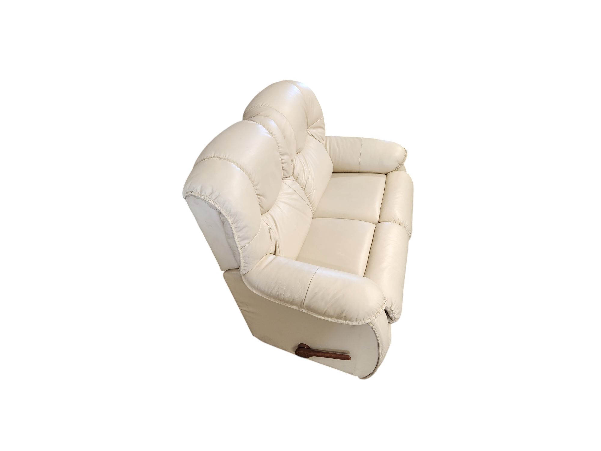 White Leather Recliner Couch & Loveseat - Image 9