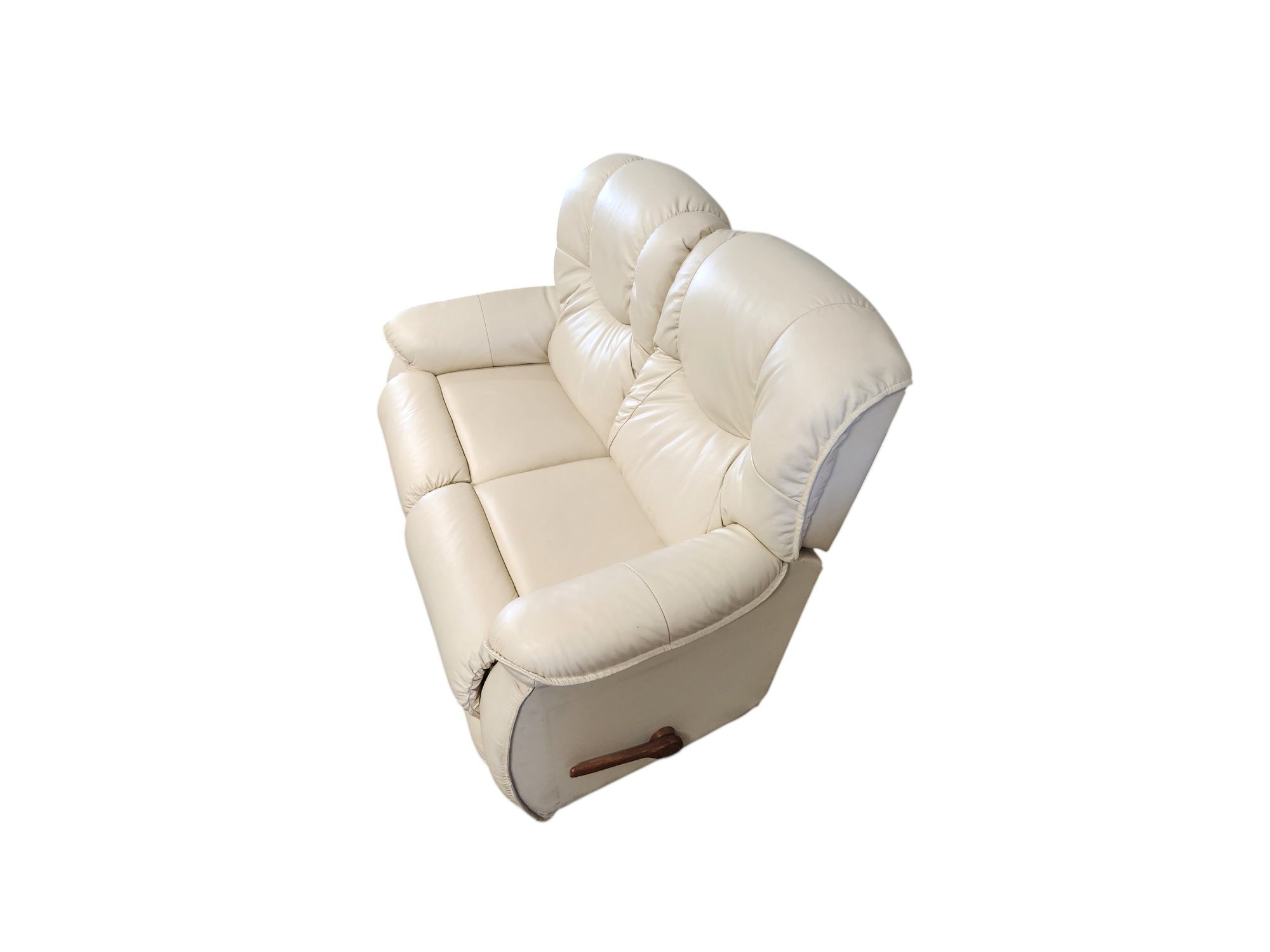 White Leather Recliner Couch & Loveseat - Image 10