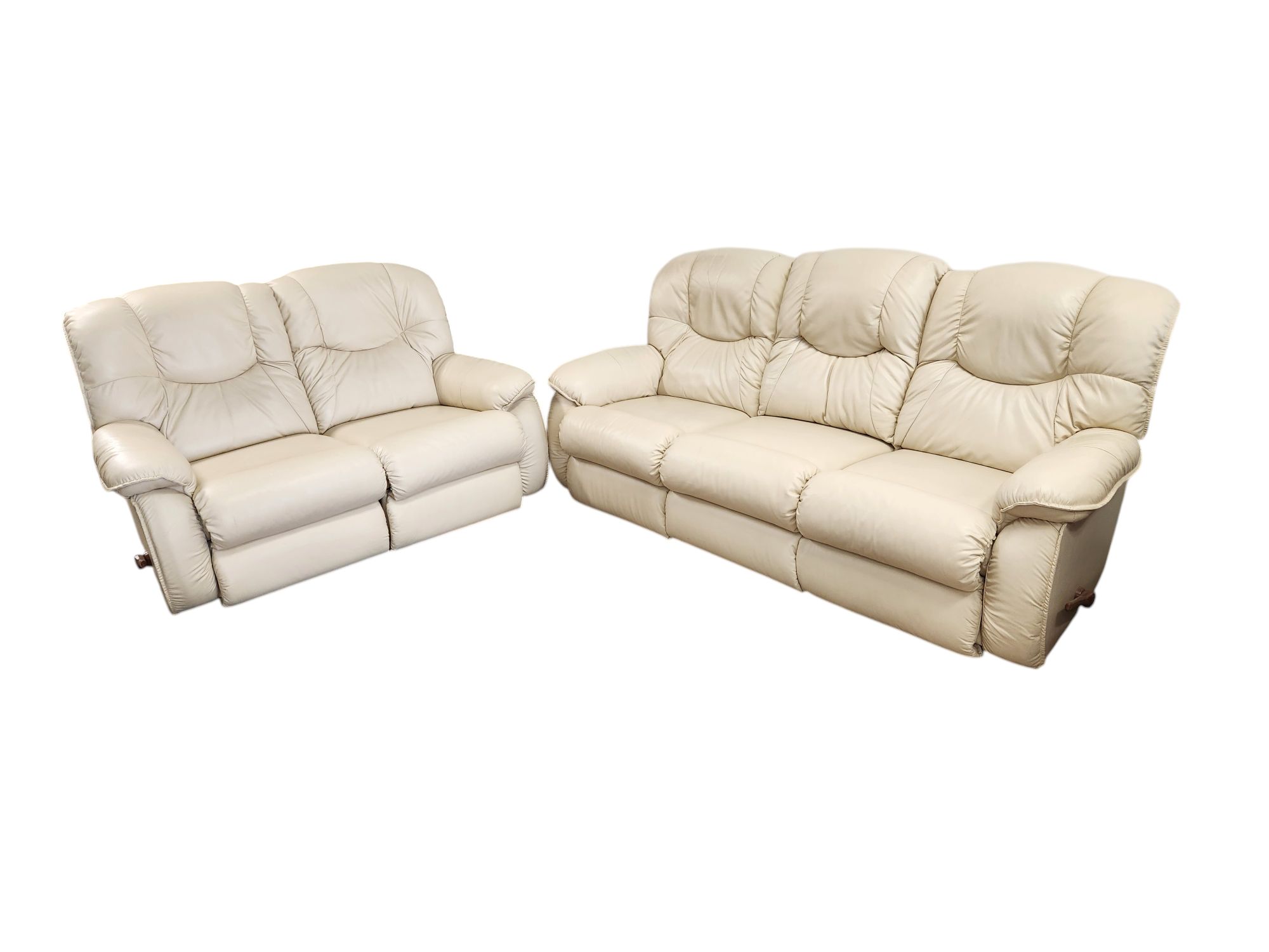 White Leather Recliner Couch & Loveseat