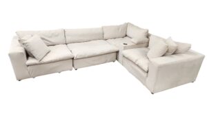 White 5pc Modular Sectional & Console