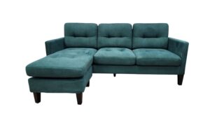 Green Suede Reversible Chaise Sectional