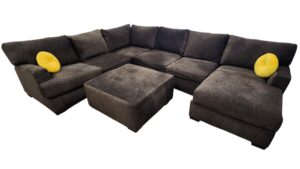 Charcoal Gray Sectional with Ottoman