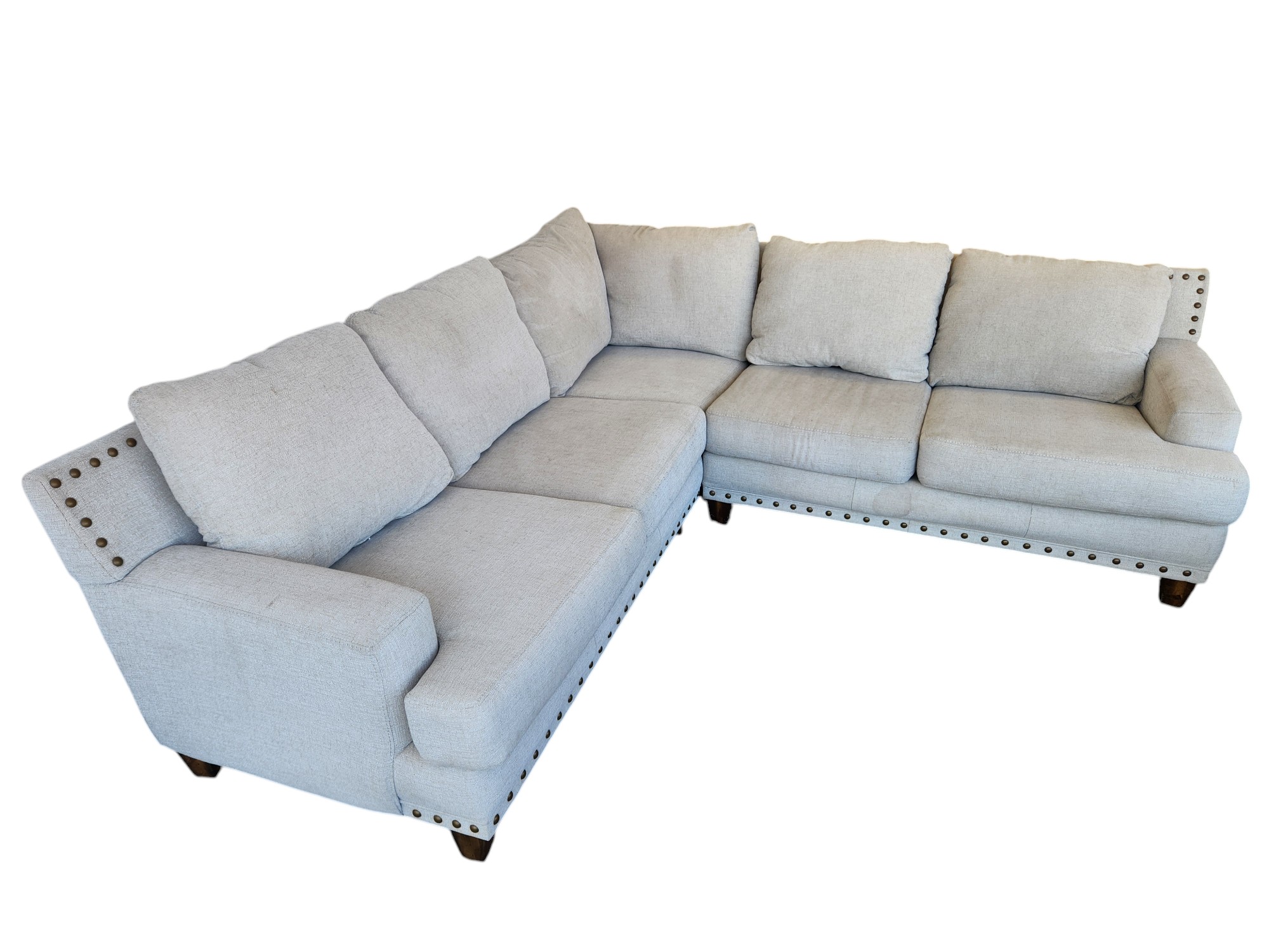 Beige Studded Sectional - Image 3