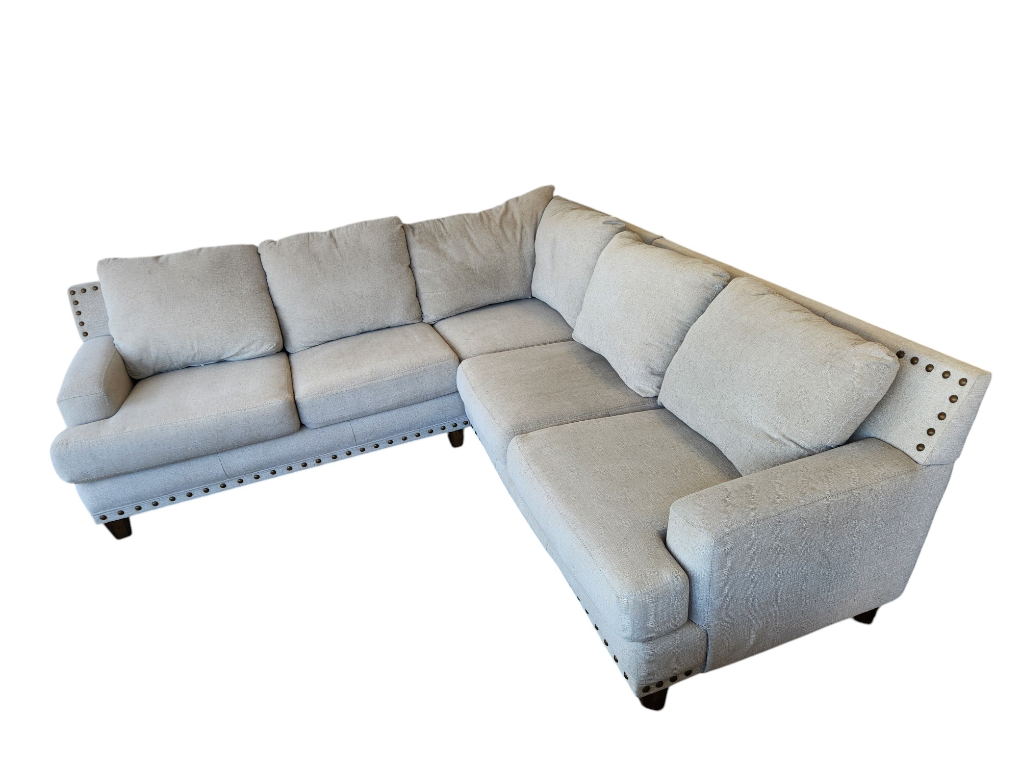 Beige Studded Sectional - Image 4