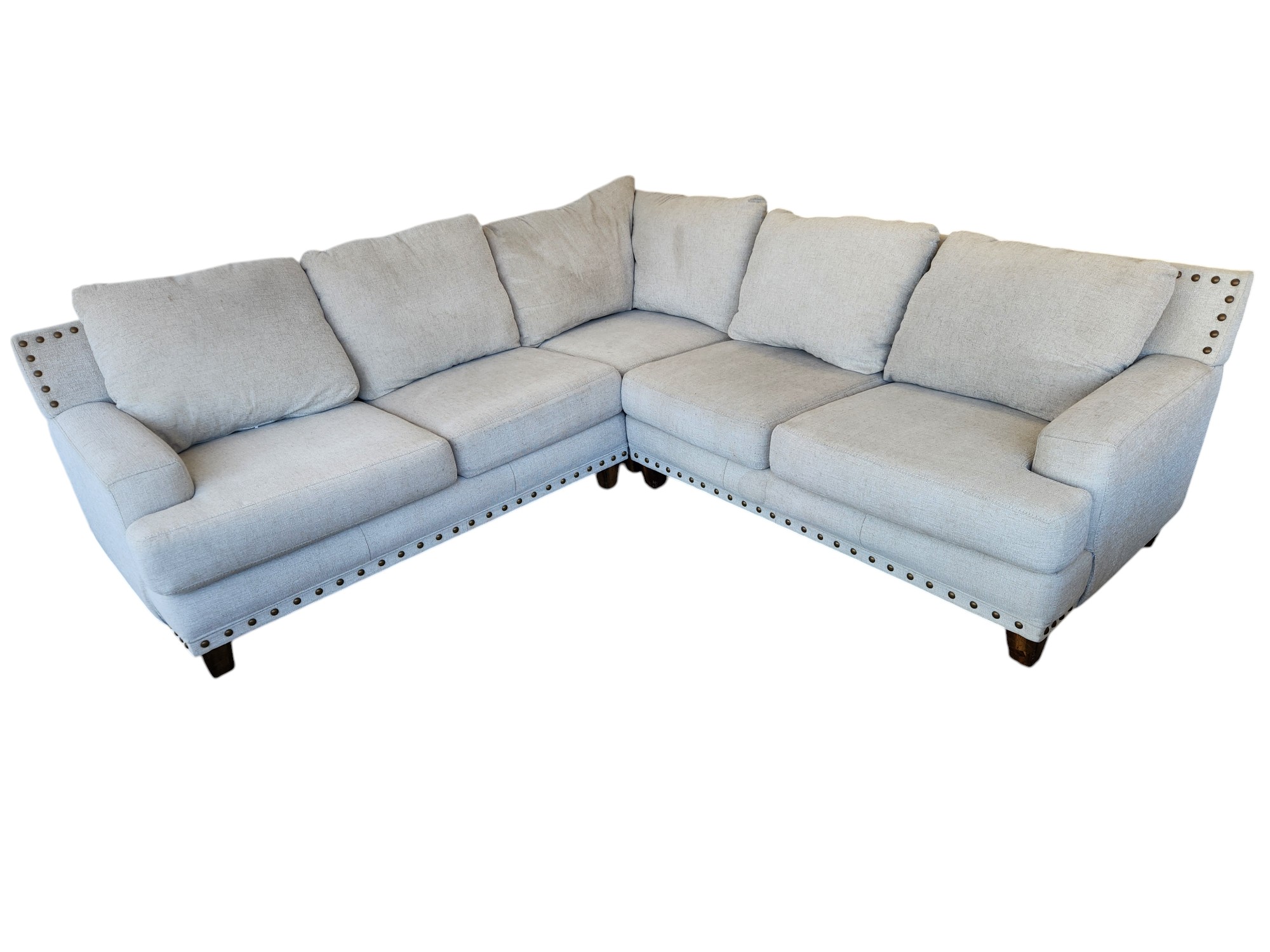 Beige Studded Sectional