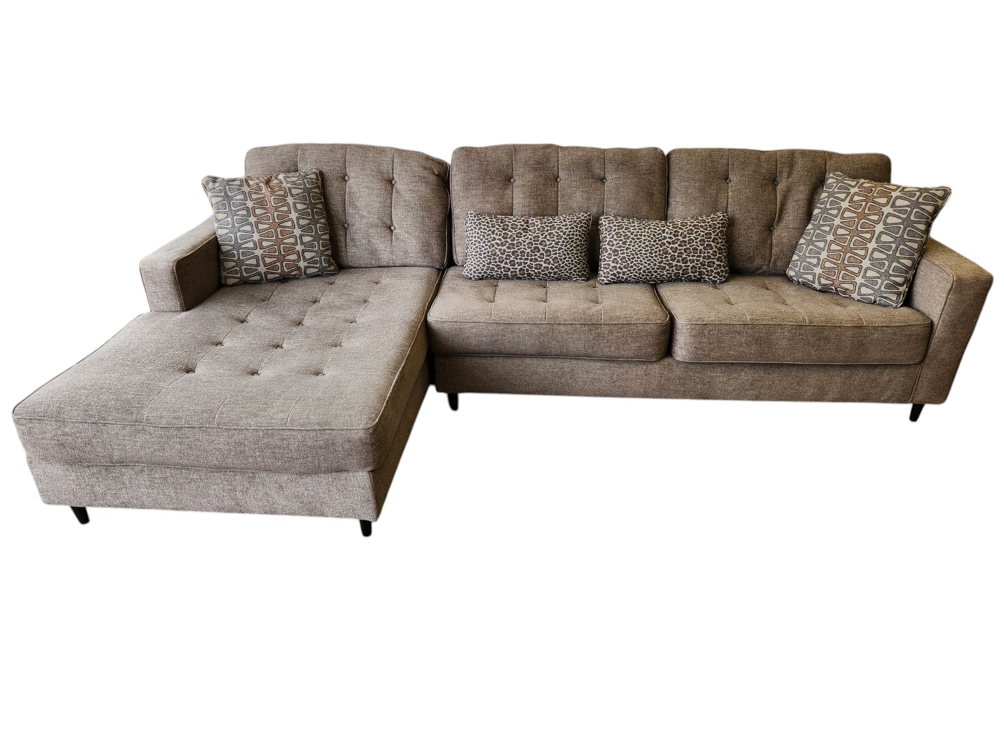 Modern Gray Sectional with Chaise