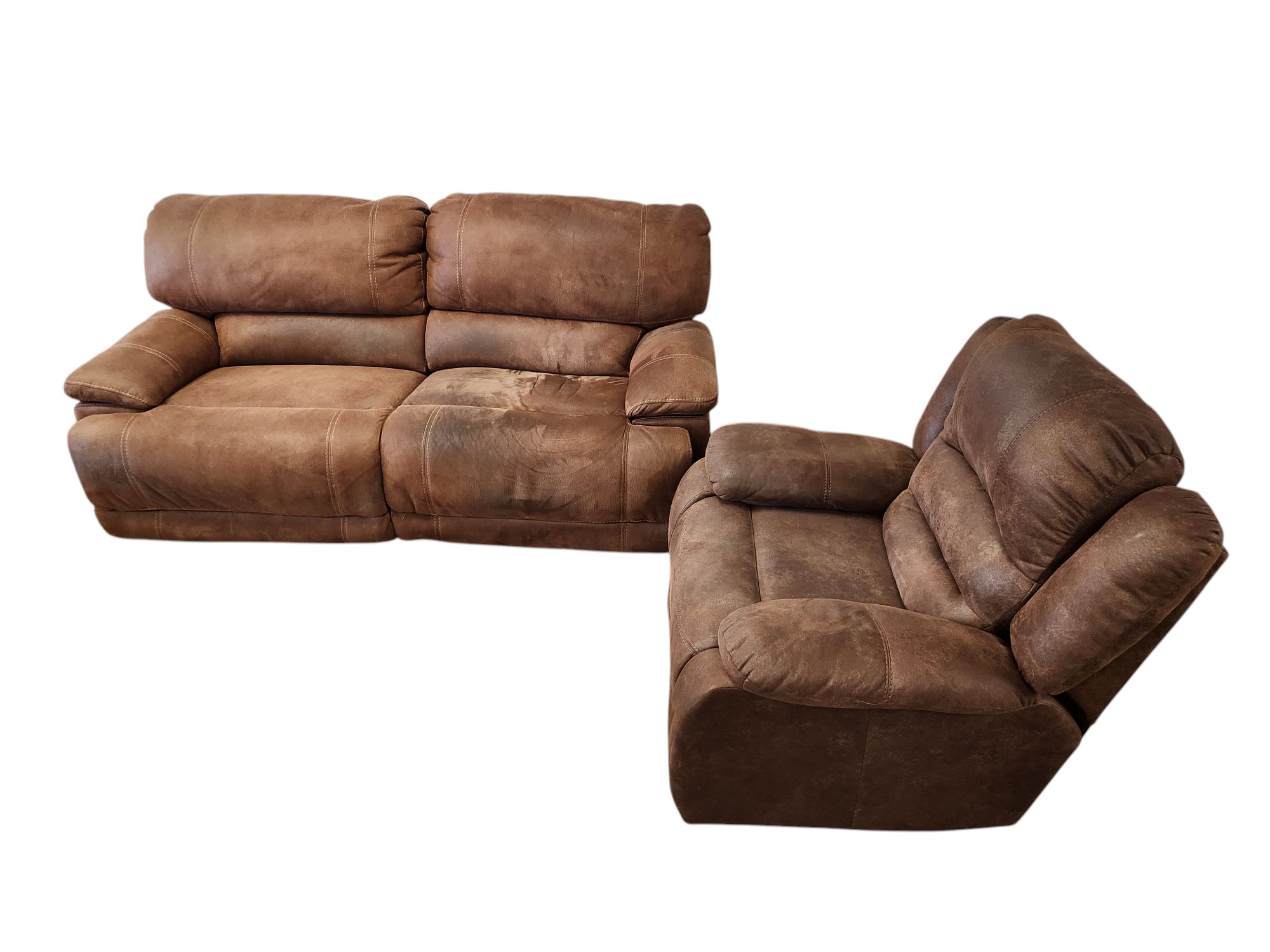 Ashley Brown Recliner Set (chair sold)