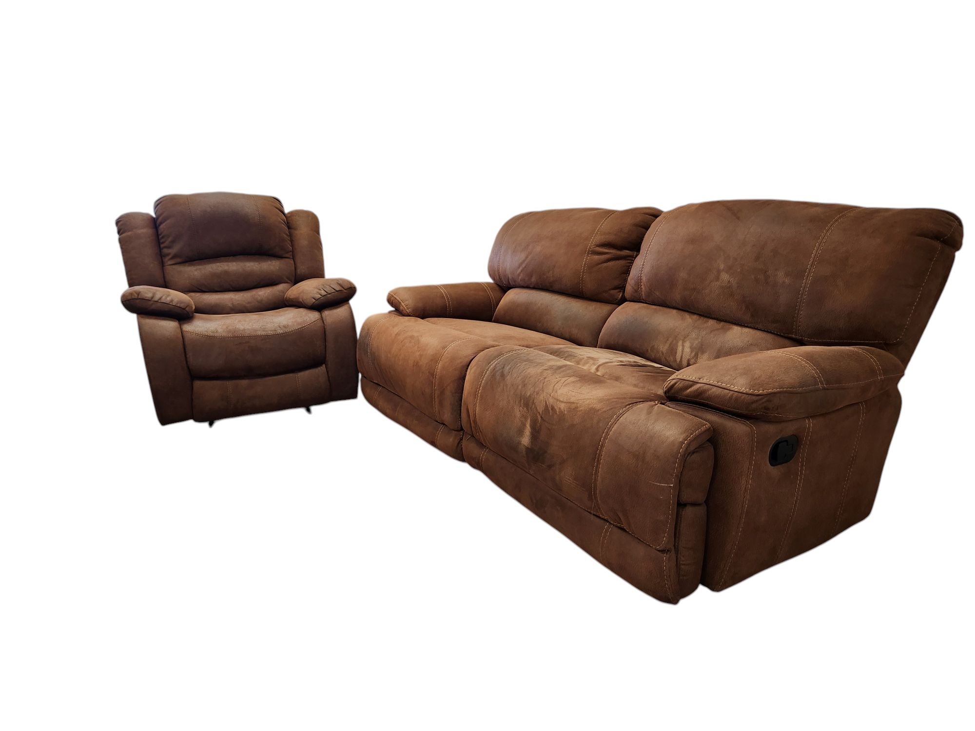 Ashley Brown Recliner Set (chair sold) - Image 4