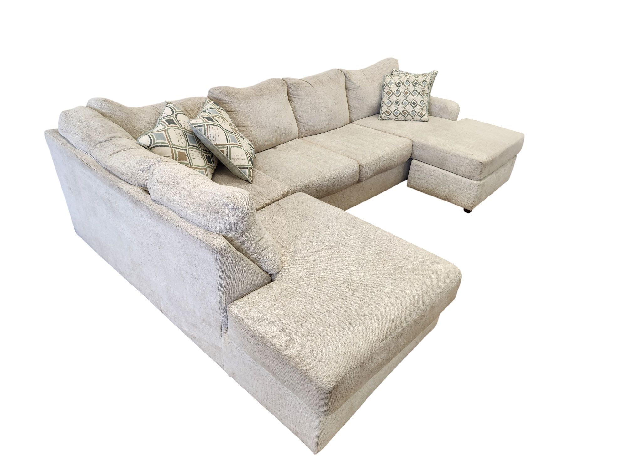 Light Grey U-Shaped Sectional - Image 3