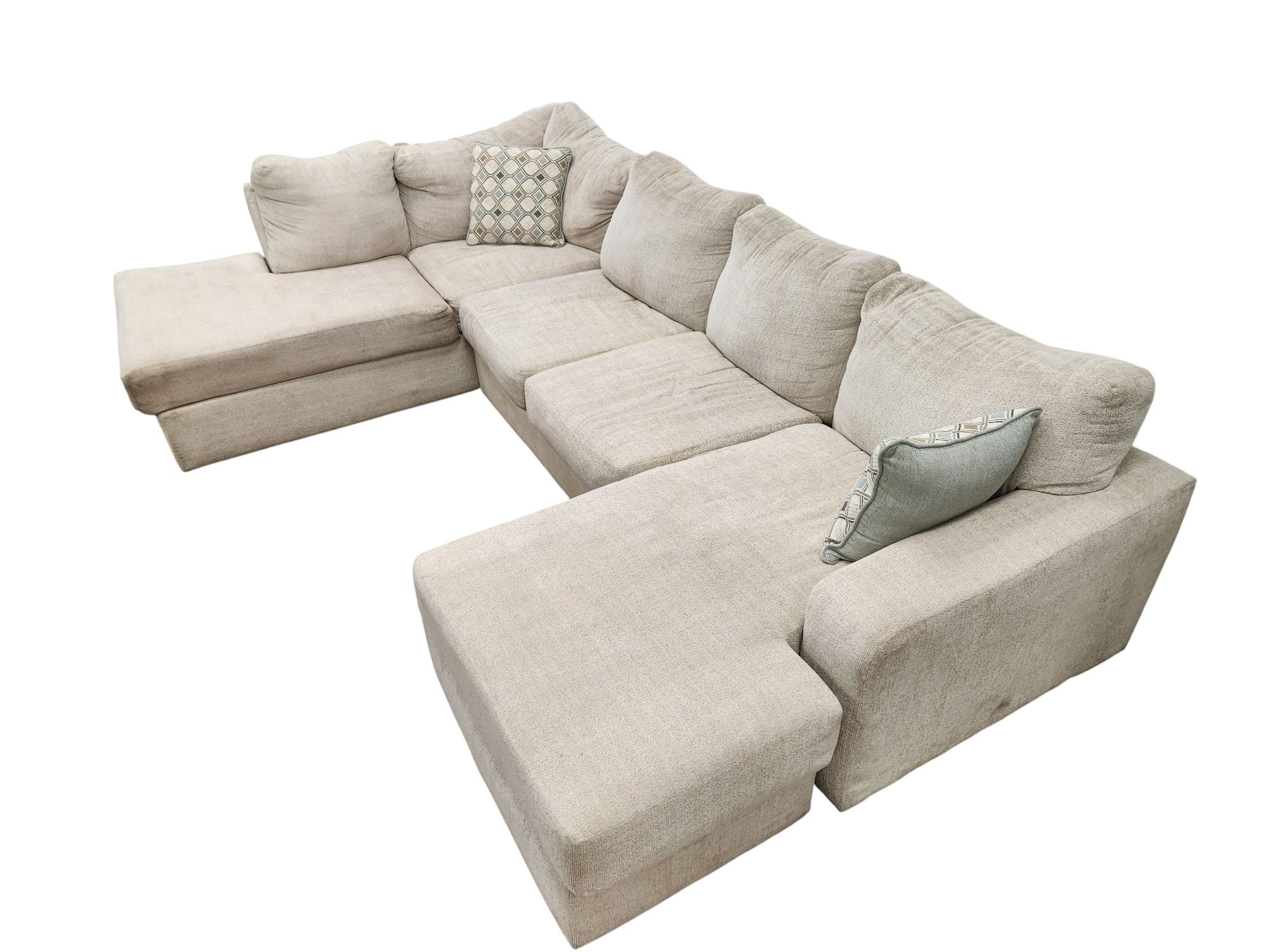 Light Grey U-Shaped Sectional - Image 4