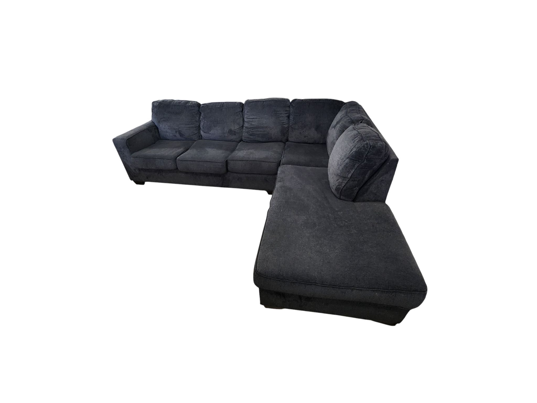 Ashley Furniture Dark Blue Sectional with Chaise - Image 3