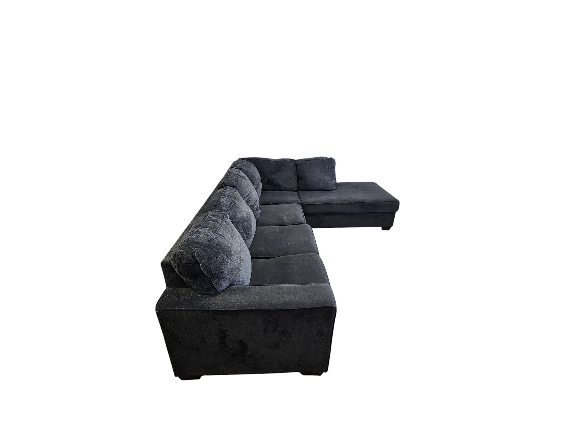 Ashley Furniture Dark Blue Sectional with Chaise - Image 4