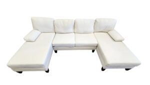 White Double Chaise Sectional