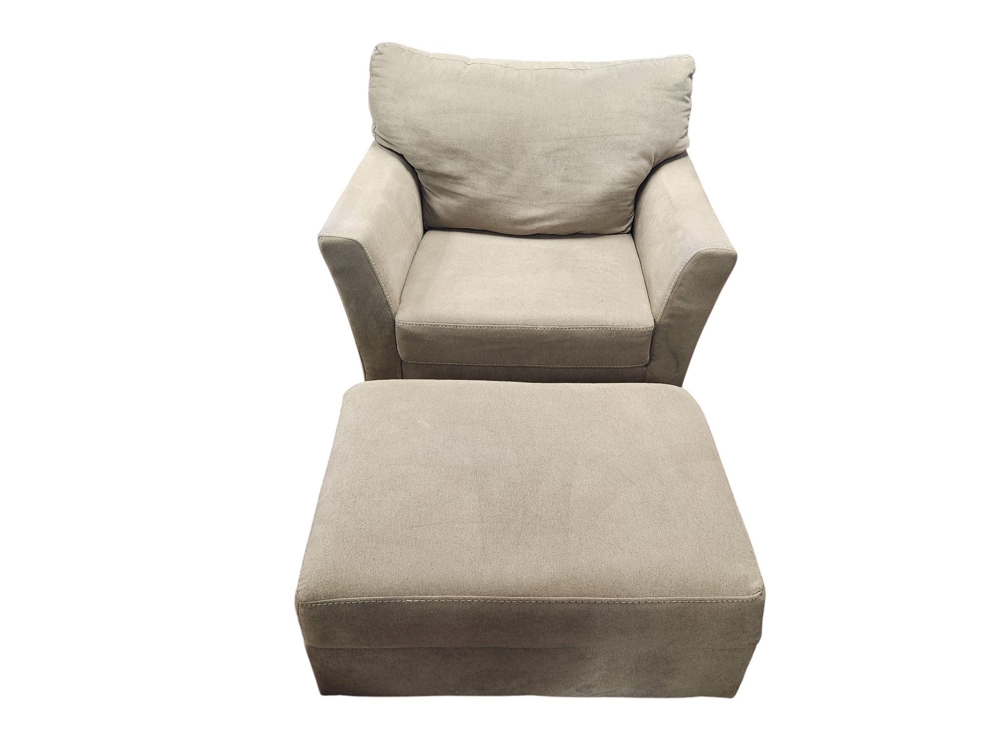 Beige Chair with ottoman