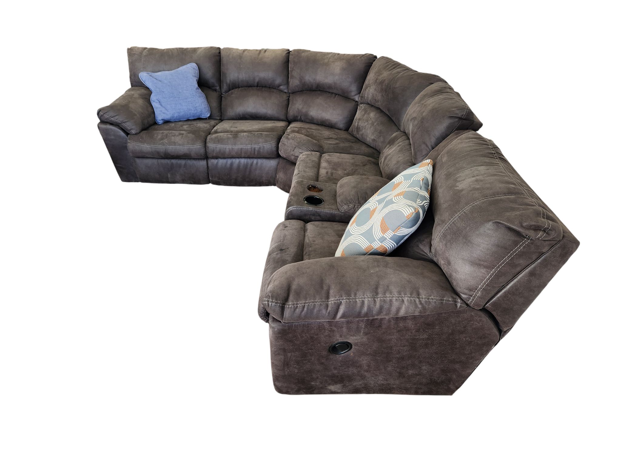 Ashley Furniture 2pc Manual Reclining Sectional - Image 4