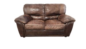 Brown Leather Loveseat