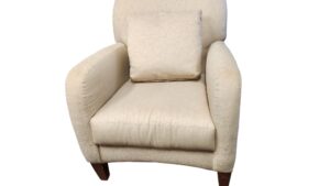 White Mid Century Modern Armchair