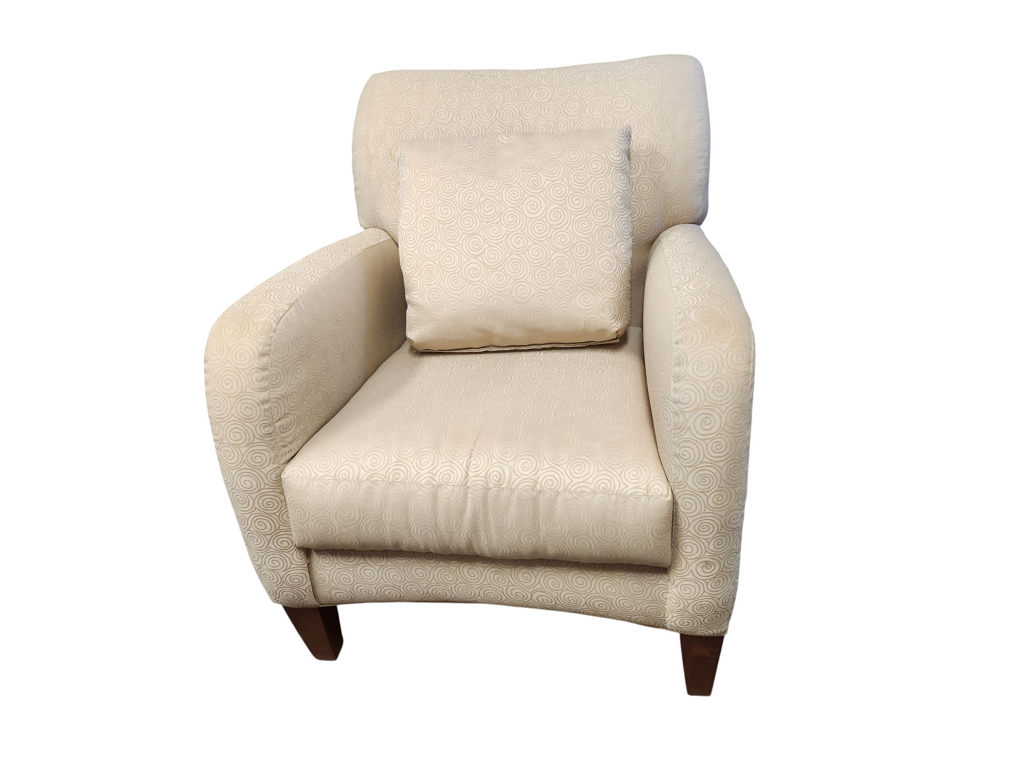 White Mid Century Modern Armchair