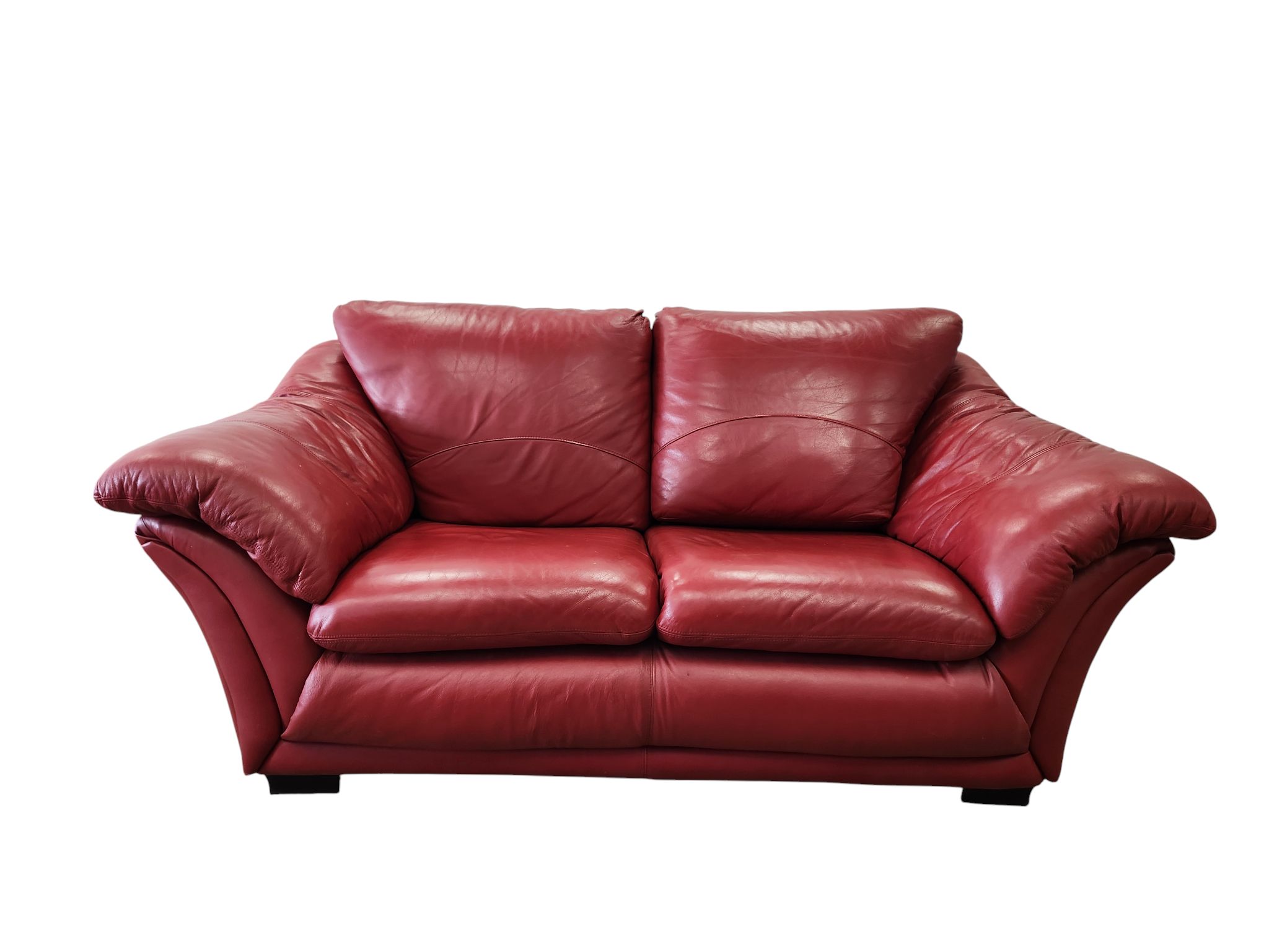 Red Leather Loveseat