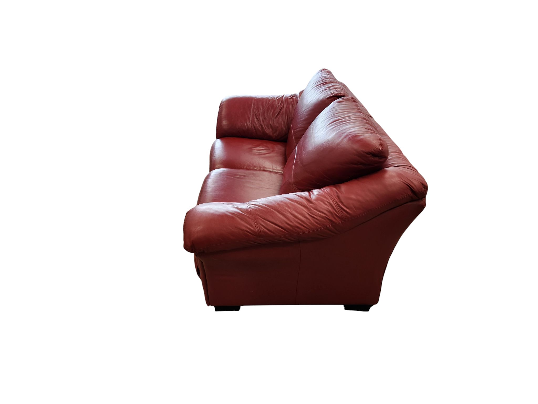 Red Leather Loveseat - Image 4