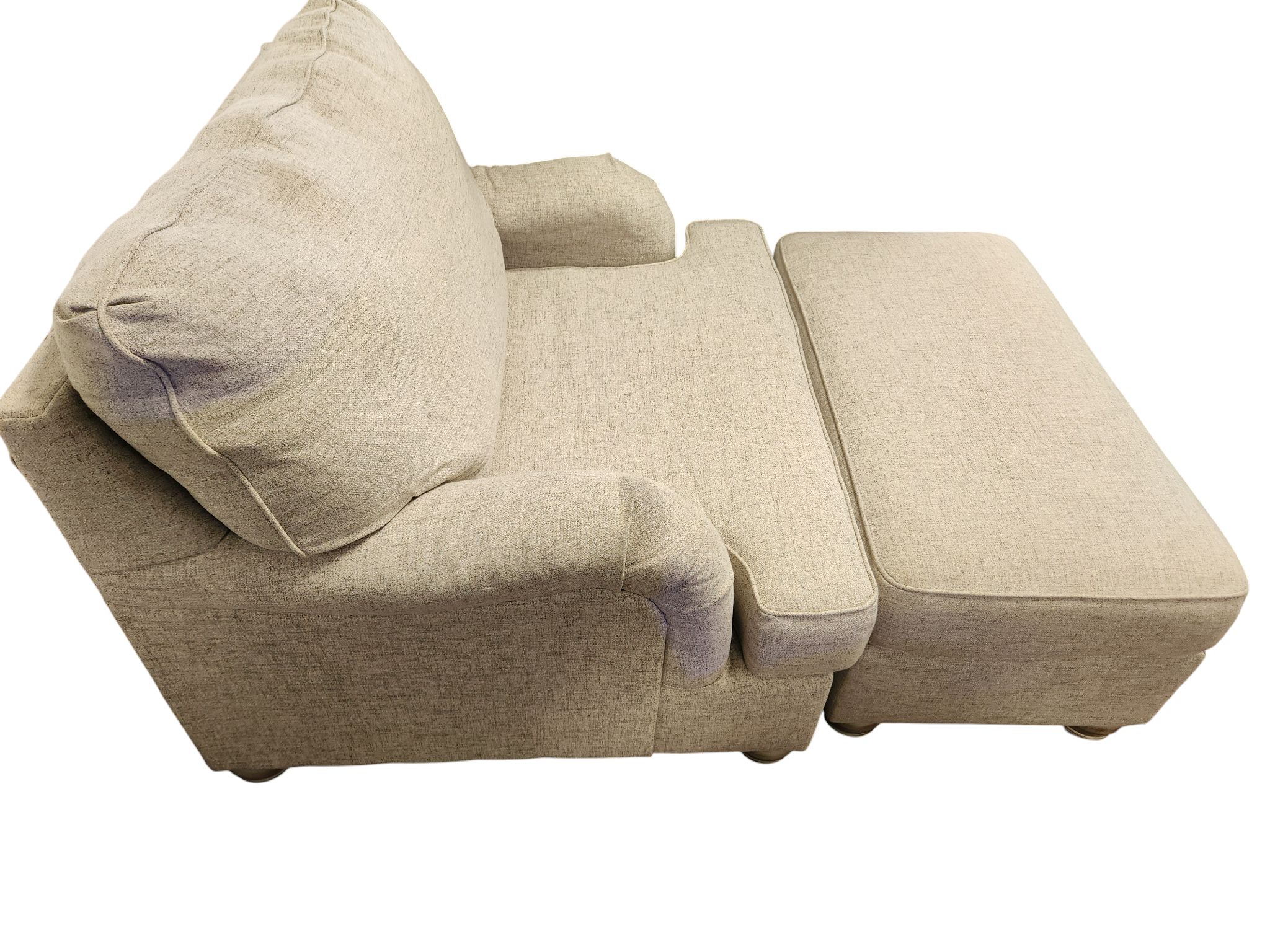 Oversized White Chair with Ottoman - Image 3