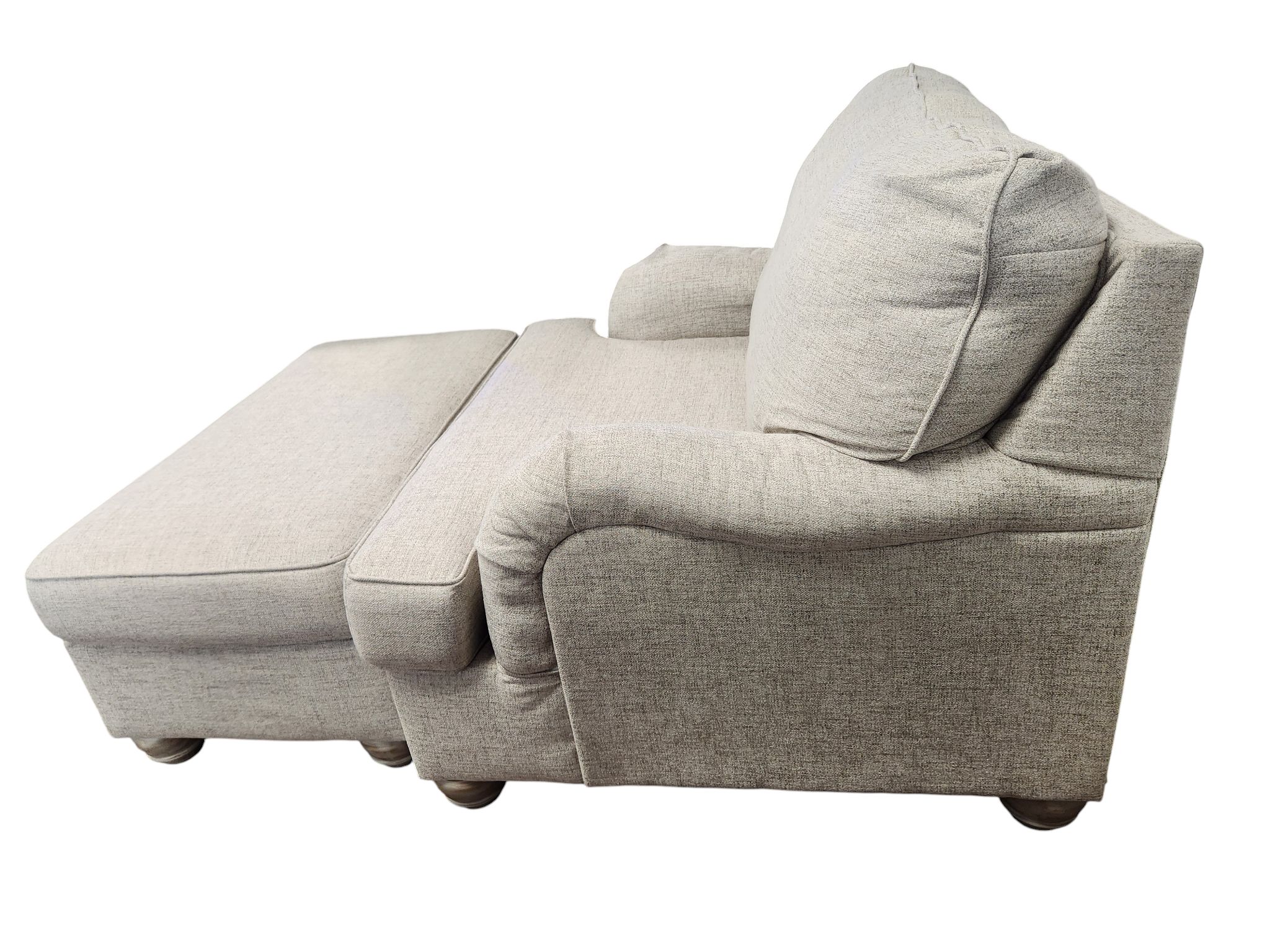 Oversized White Chair with Ottoman - Image 4