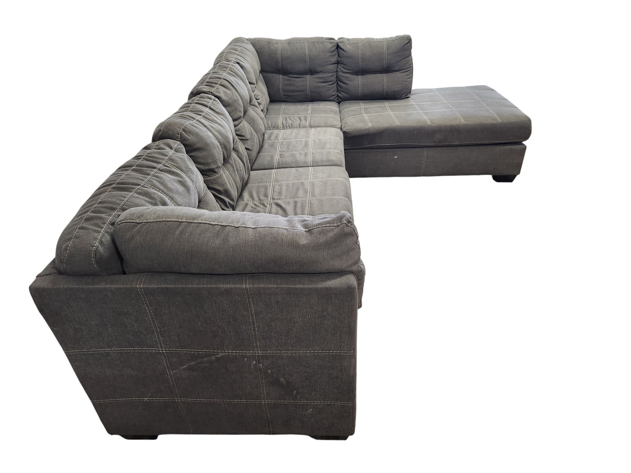 Ashley Furniture Gray Sectional with Chaise - Image 3