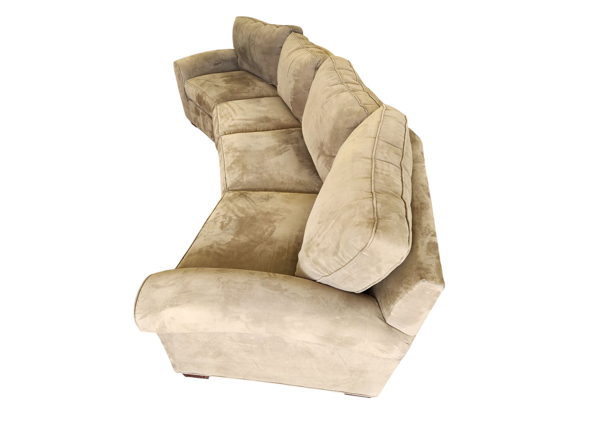 Olive Green Curved L-Shaped Sectional - Image 4