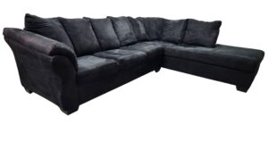 Ashley Furniture Black Microfiber Sectional with Chaise